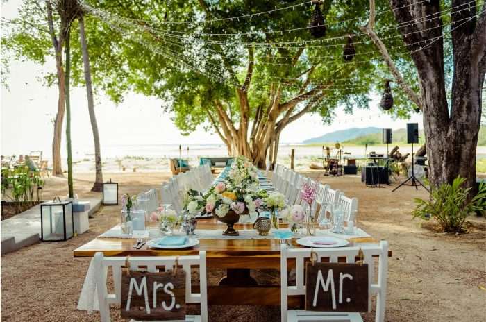 beach wedding setup